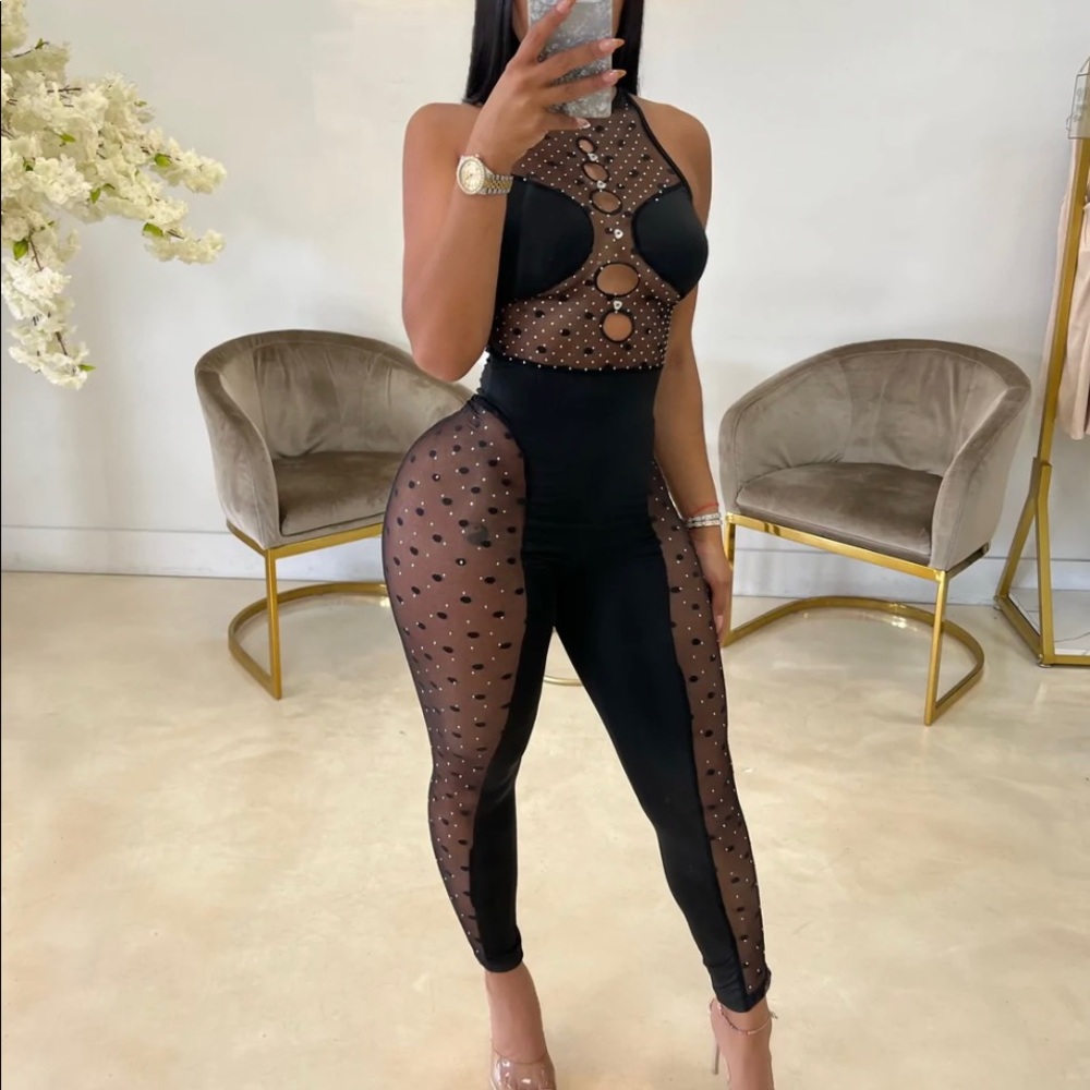 🖤 Sparkly Mesh Jumpsuit 🖤